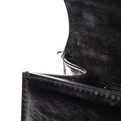Valentino Garavani Craquele Calfskin Medium Glam Lock Rockstud Flap Black 6 of 7