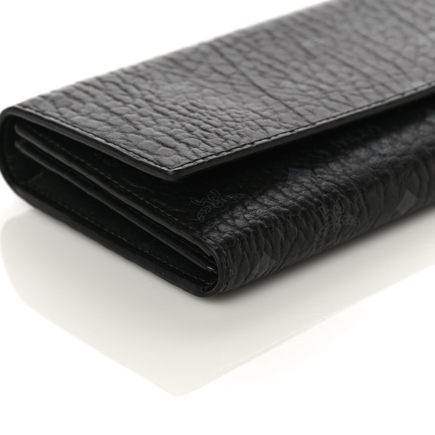 MCM Visetos Large Tri-Fold Flap Wallet Black 7 of 9