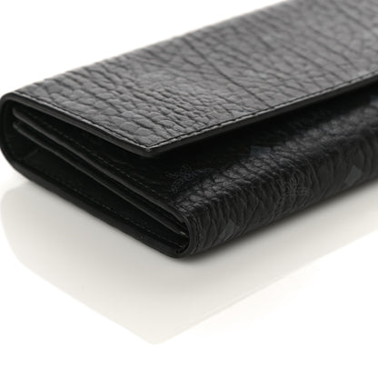 MCM Visetos Large Tri-Fold Flap Wallet Black 7 of 9