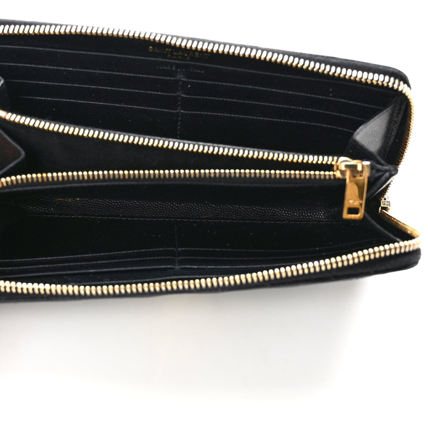Grain De Poudre Matelasse Chevron Monogram Zip Around Wallet Black