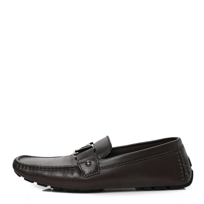 Louis Vuitton Calfskin Mens Monte Carlo Car Shoe Moccasin Loafers 8.5 Brown 1 of 9