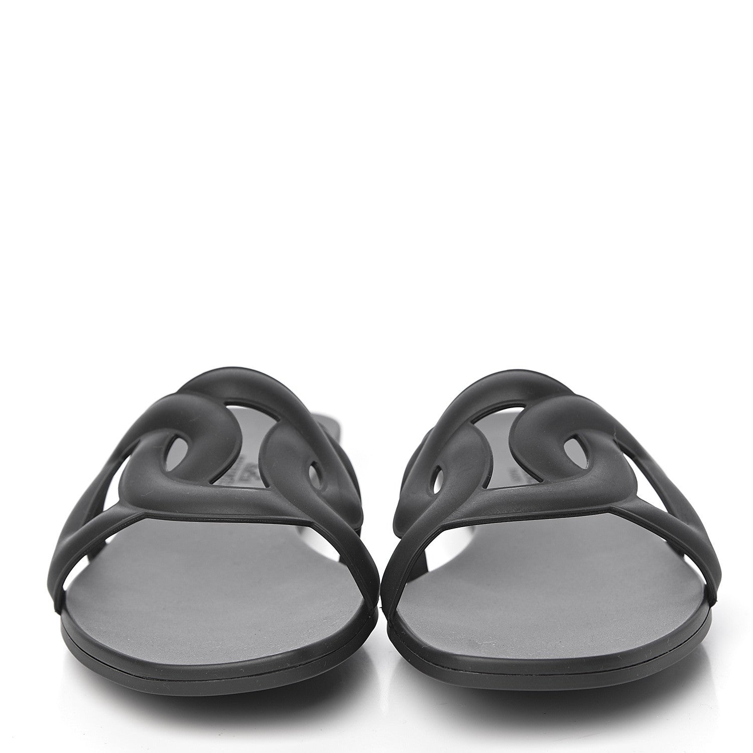 Hermes Rubber Aloha Sandals 38 Black 2 of 8