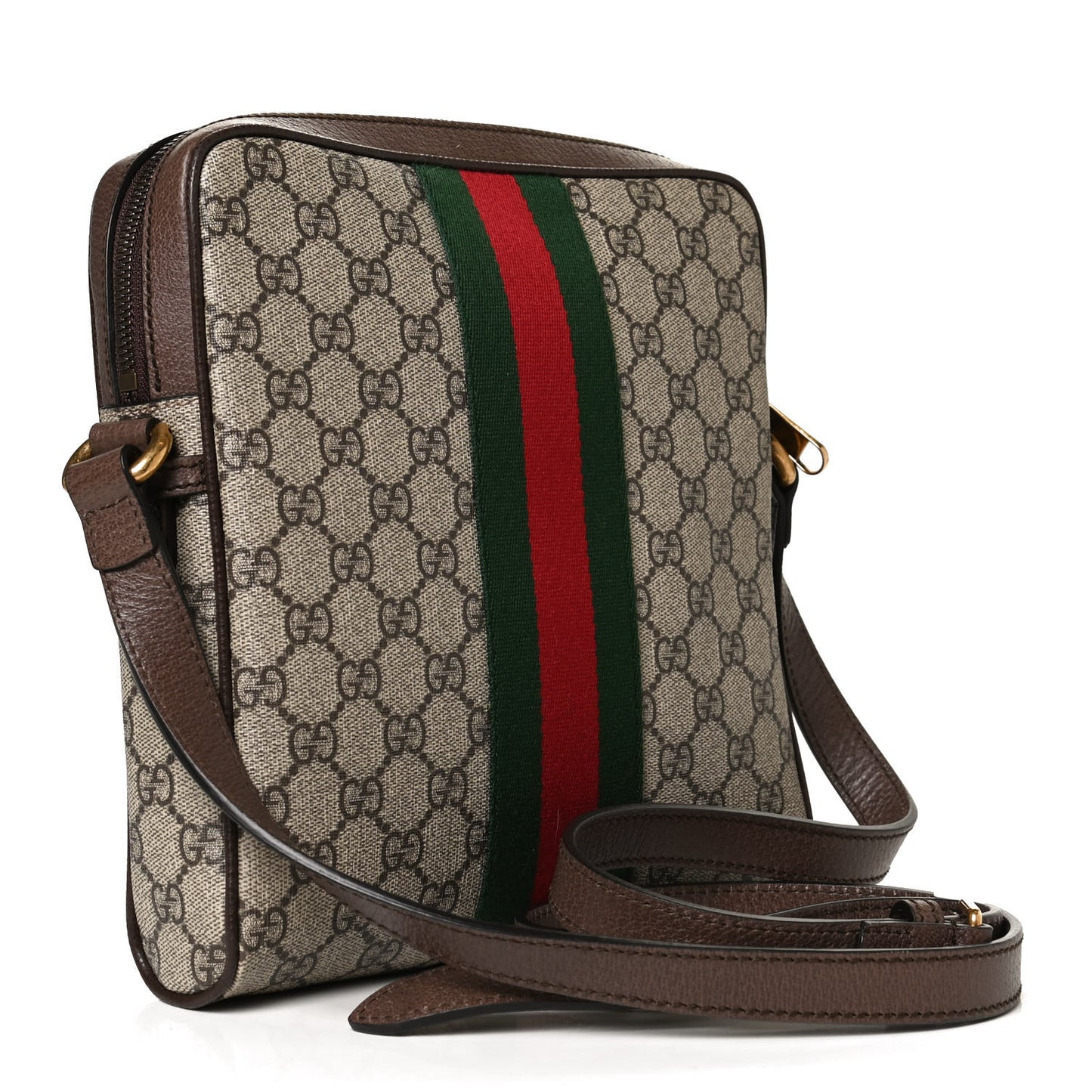 GG Supreme Monogram Web Small Ophidia Messenger Bag Brown