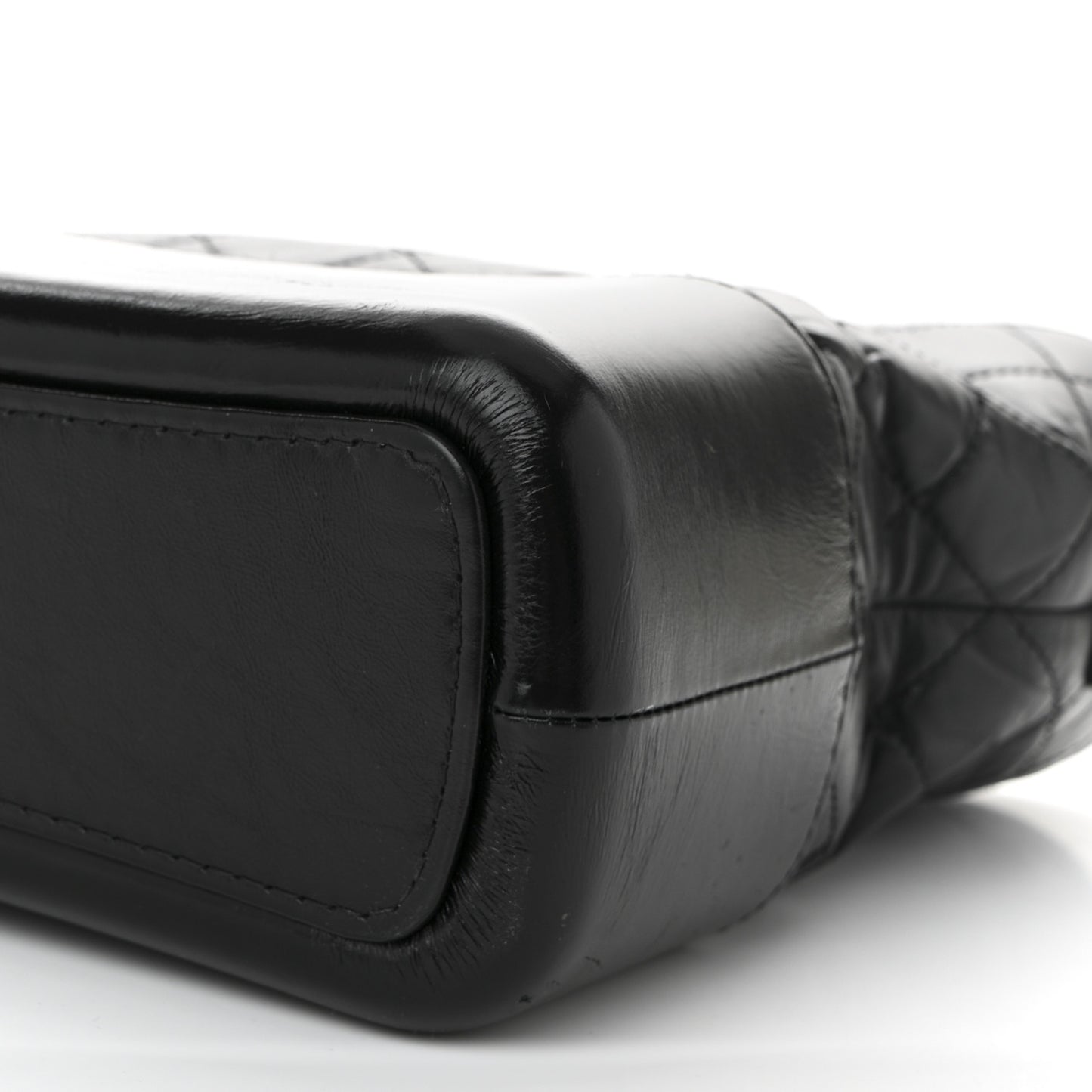 Aged Calfskin Quilted Medium Gabrielle Hobo Black