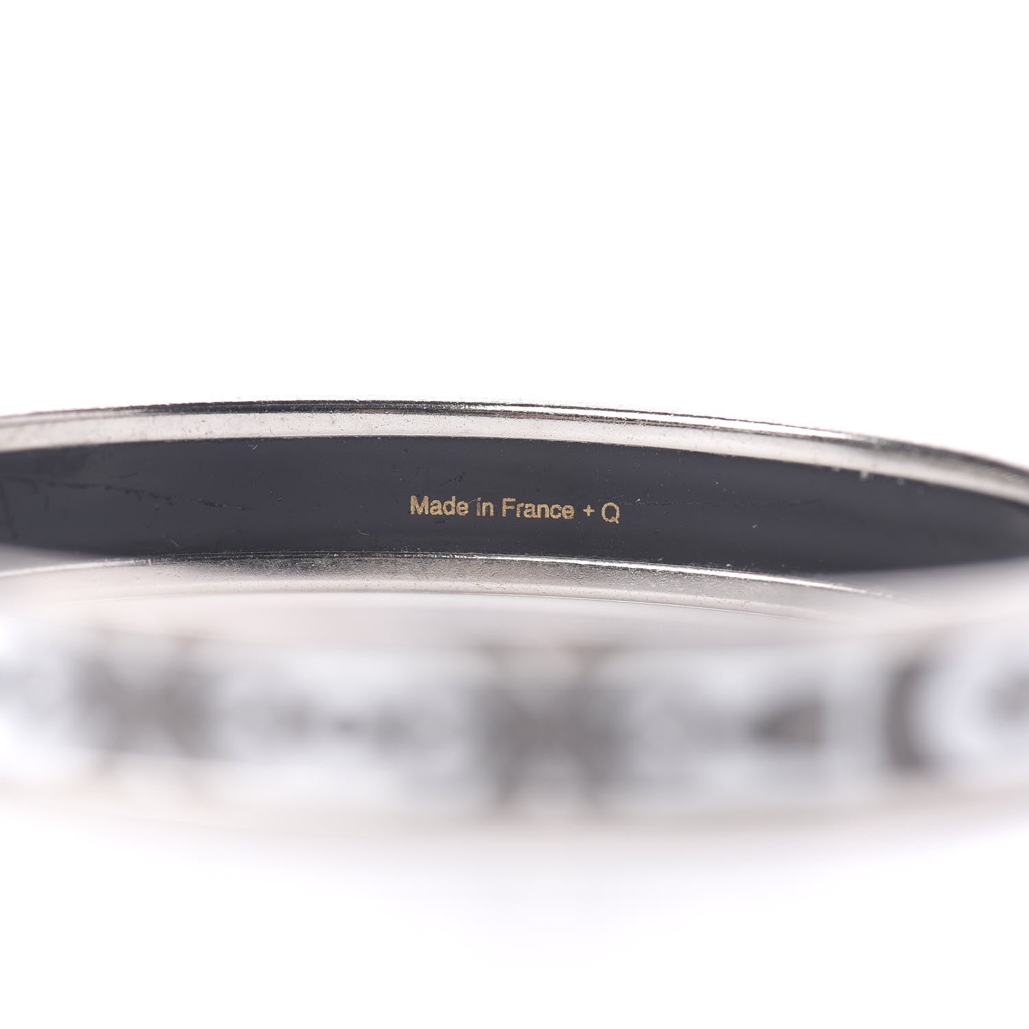 Hermes Enamel Printed Grand Apparat Narrow Bracelet 70 White 5 of 7