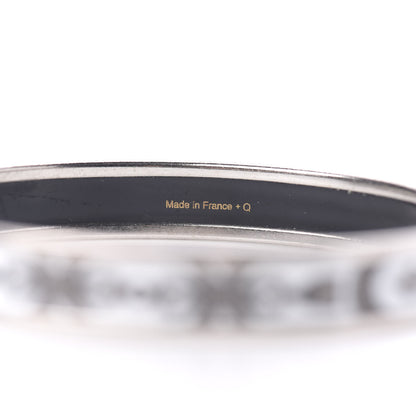 Hermes Enamel Printed Grand Apparat Narrow Bracelet 70 White 5 of 7