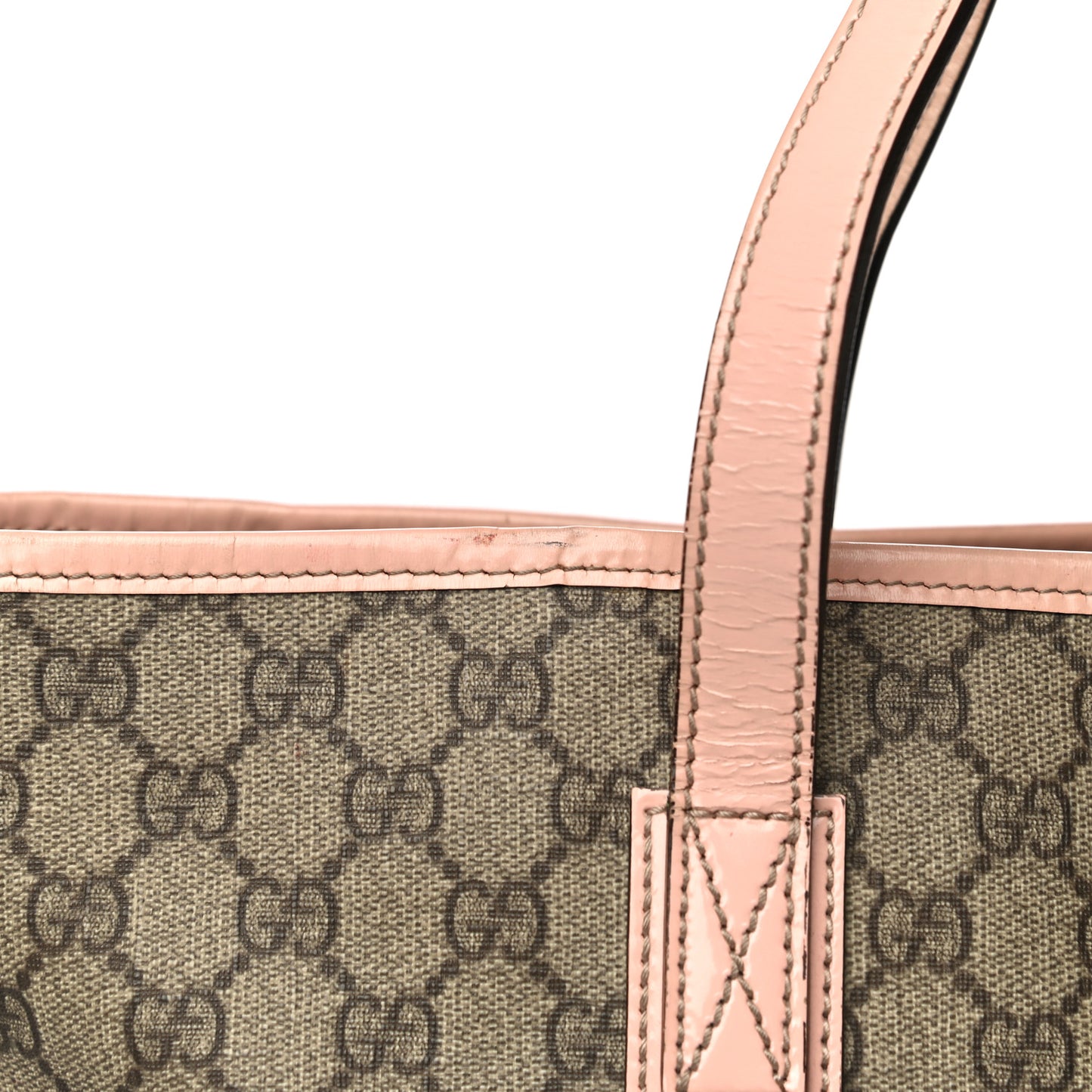 GG Supreme Monogram Medium Zippered Shopping Tote Pink