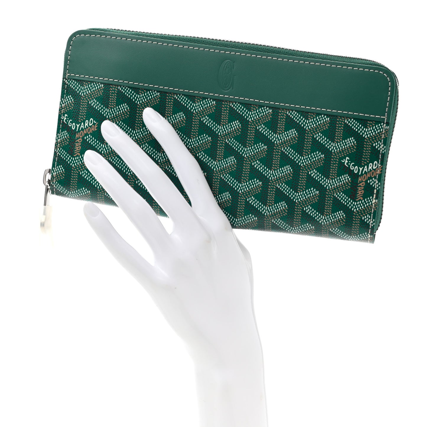 Goyardine Matignon Zip Around GM Wallet Green