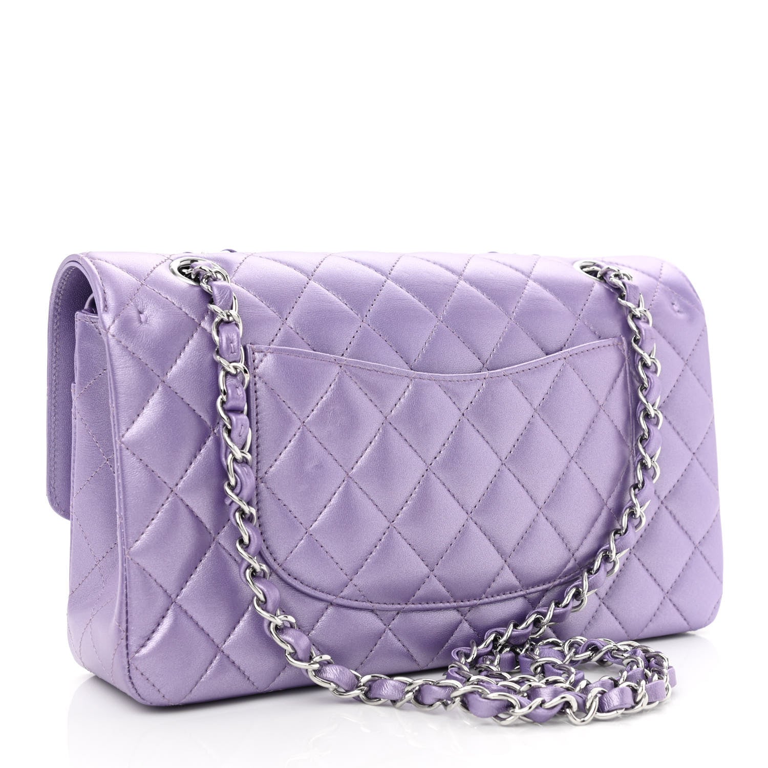 Chanel Iridescent Calfskin Quilted Medium Double Flap Purple 3 of 12