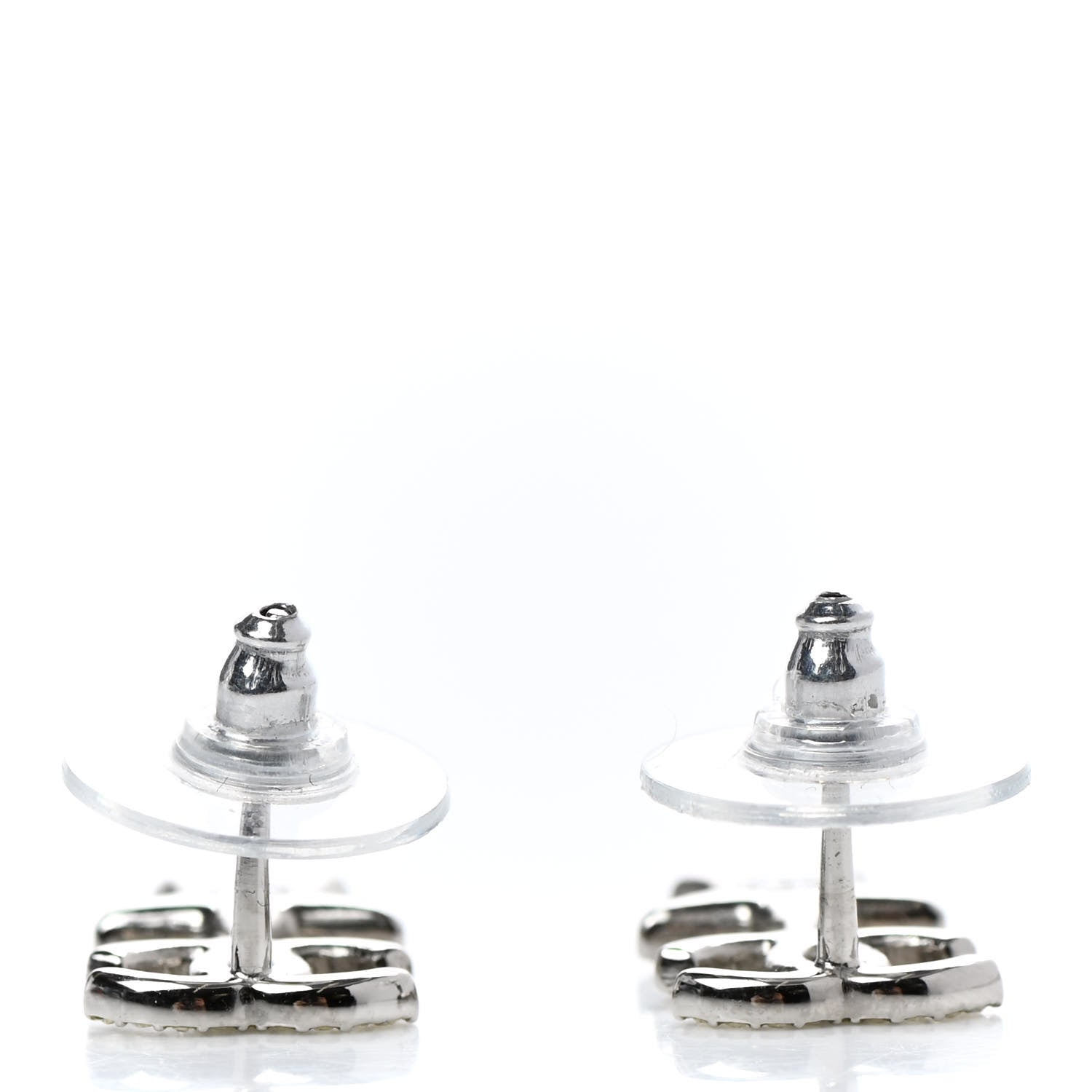 Chanel Crystal CC Starfall Drop Earrings Silver 3 of 4