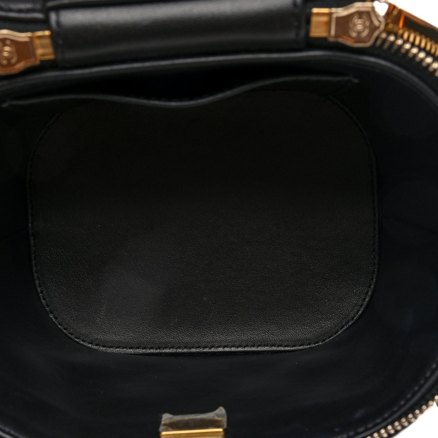 Lambskin Quilted Trendy Vanity Case Black