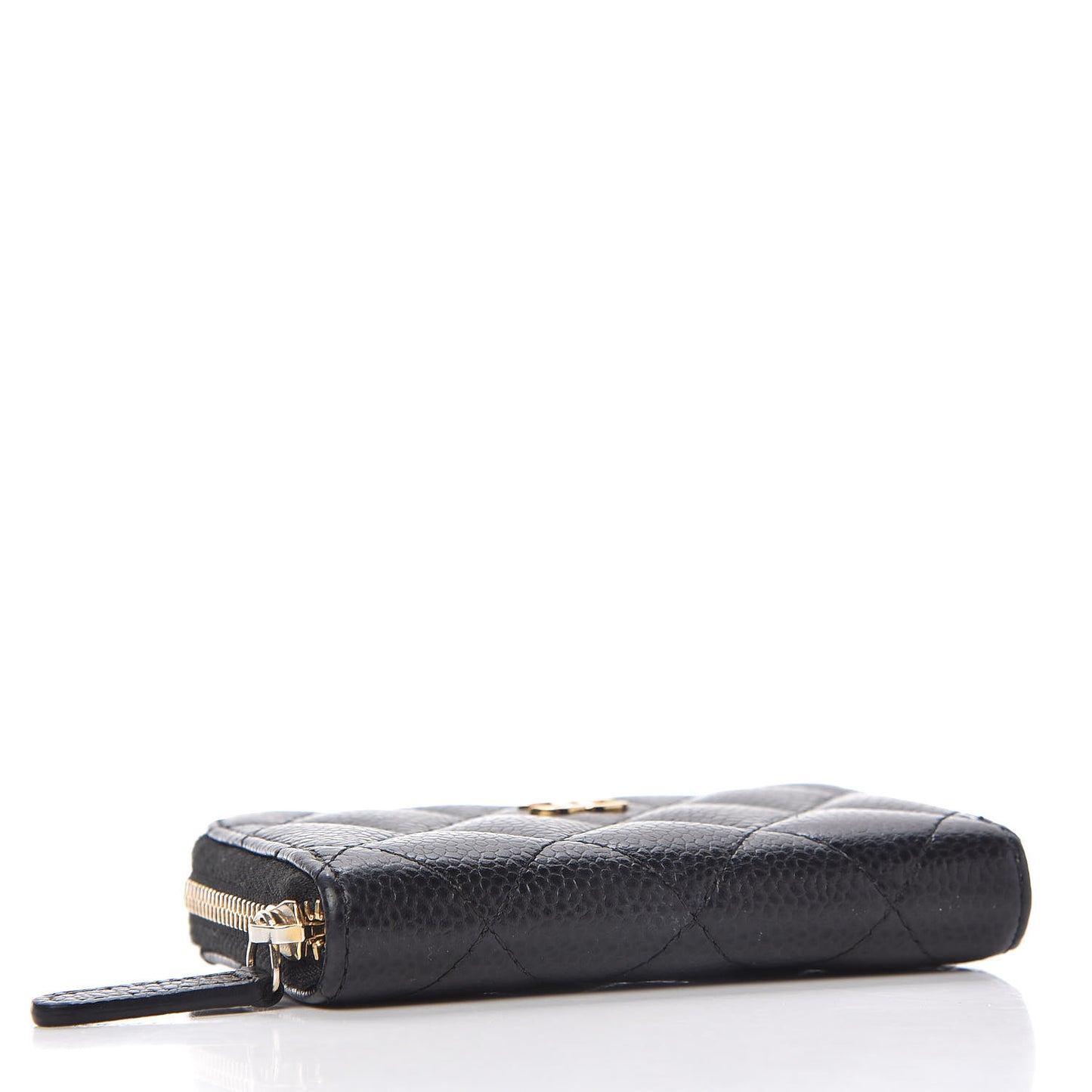 Caviar Quilted Zip Coin Purse Black