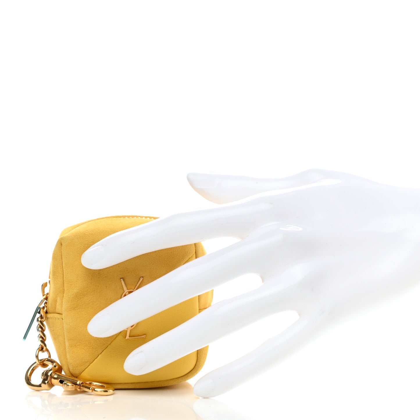 Suede Lambskin Jaime Cube Charm Keychain Sunflower