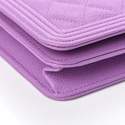 Chanel Caviar Quilted Boy Wallet On Chain WOC Purple 10 of 12
