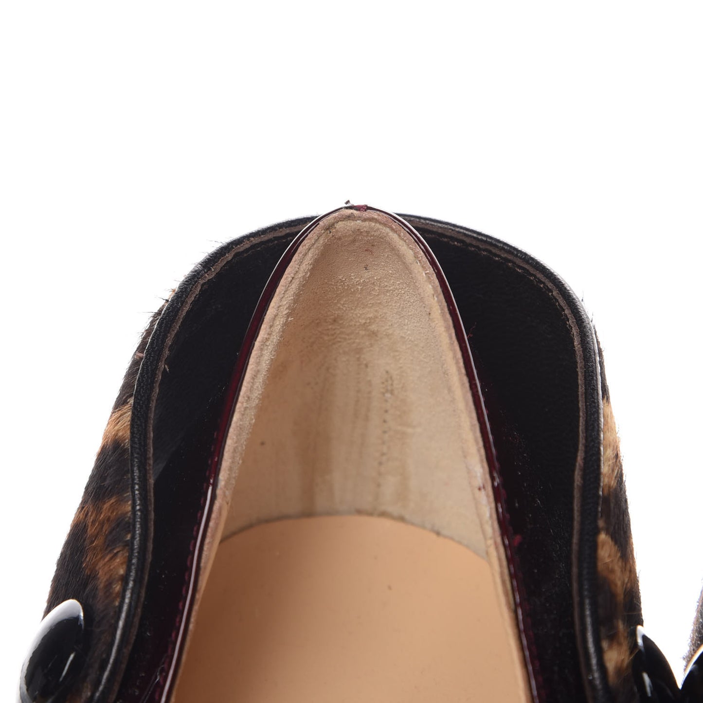 Patent Pony Hair Leopard Print Huguette 100 Pumps 39 Rouge Noir Leopard