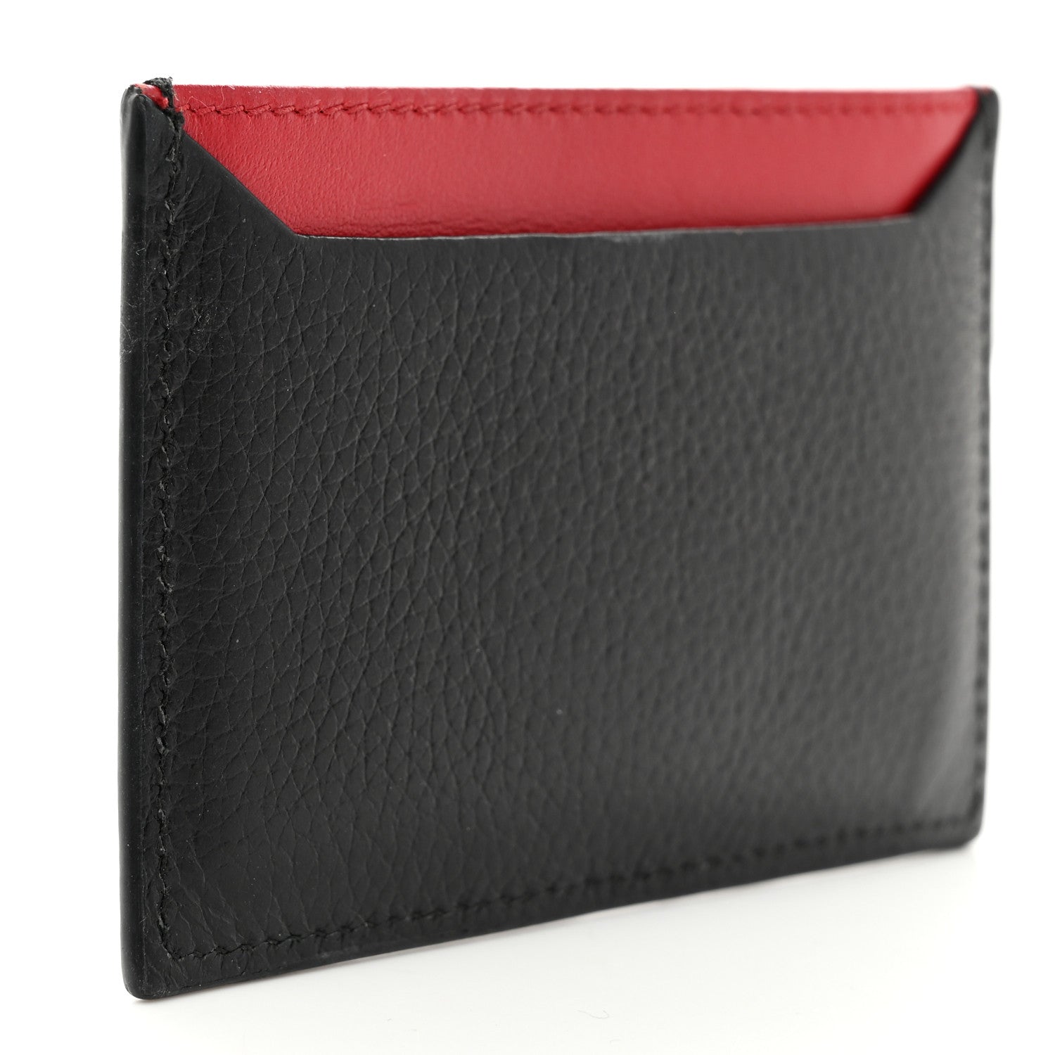 Prada Daino Colour Card Holder Black Rosso 3 of 7