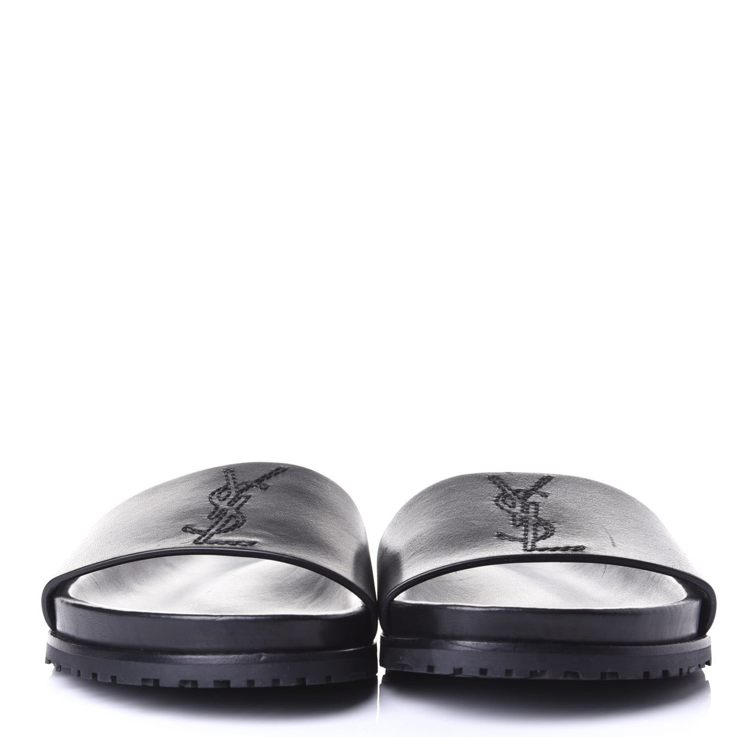 Calfskin Monogram Jimmy Joan Slide Sandals 42 Black