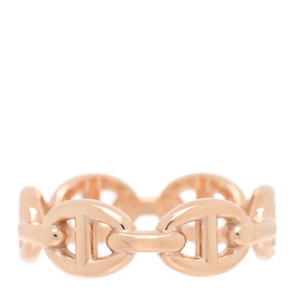 Hermes 18K Rose Gold PM Chaine d'Ancre Enchainee Ring 51 5.75 1 of 5