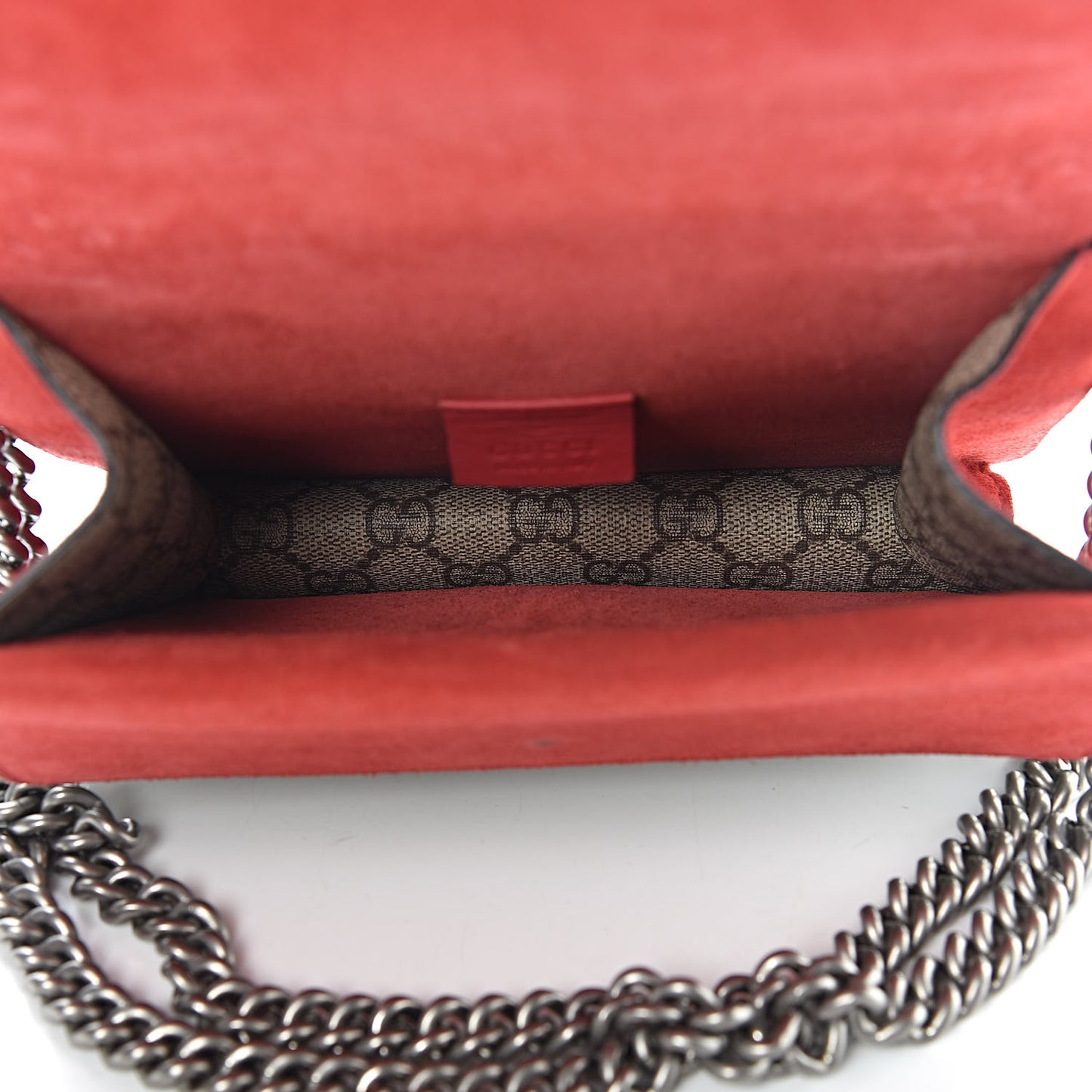GG Supreme Monogram Mini Dionysus Shoulder Bag Hibiscus Red