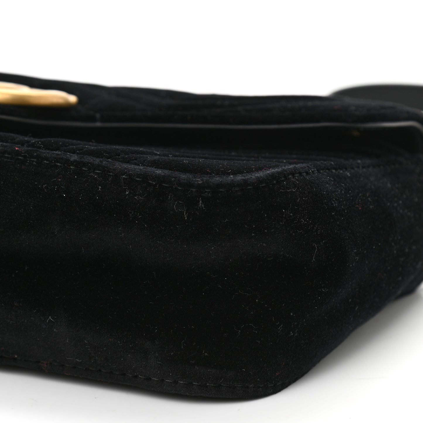 Velvet Matelasse Small GG Marmont Shoulder Bag Black