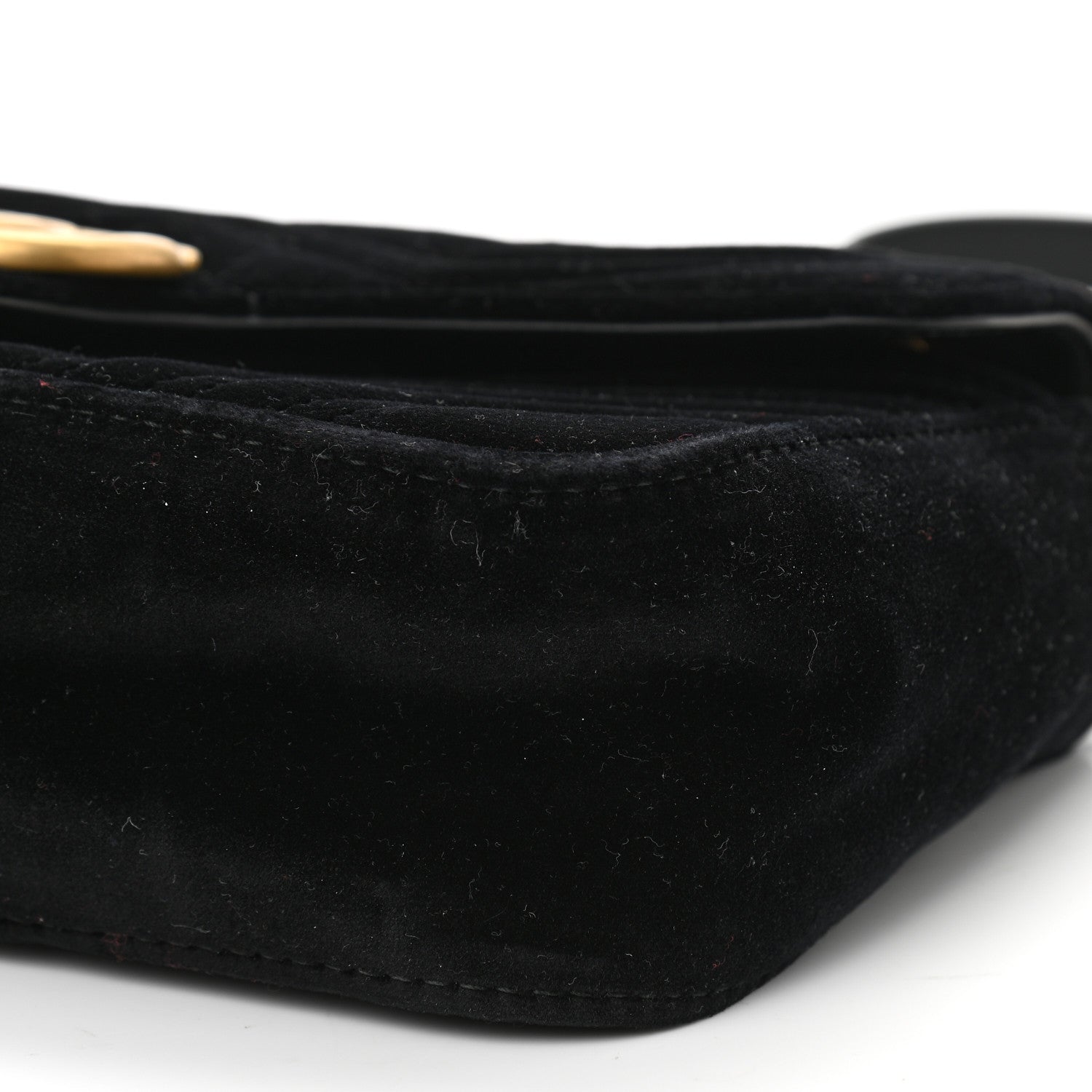 Gucci Velvet Matelasse Small GG Marmont Shoulder Bag Black 9 of 9