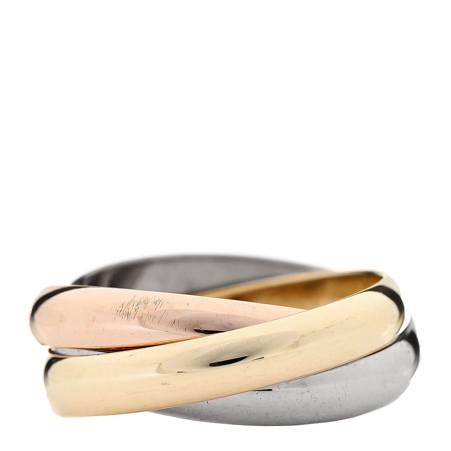 18K Pink Yellow White Gold Classic Trinity Ring 55 7.25