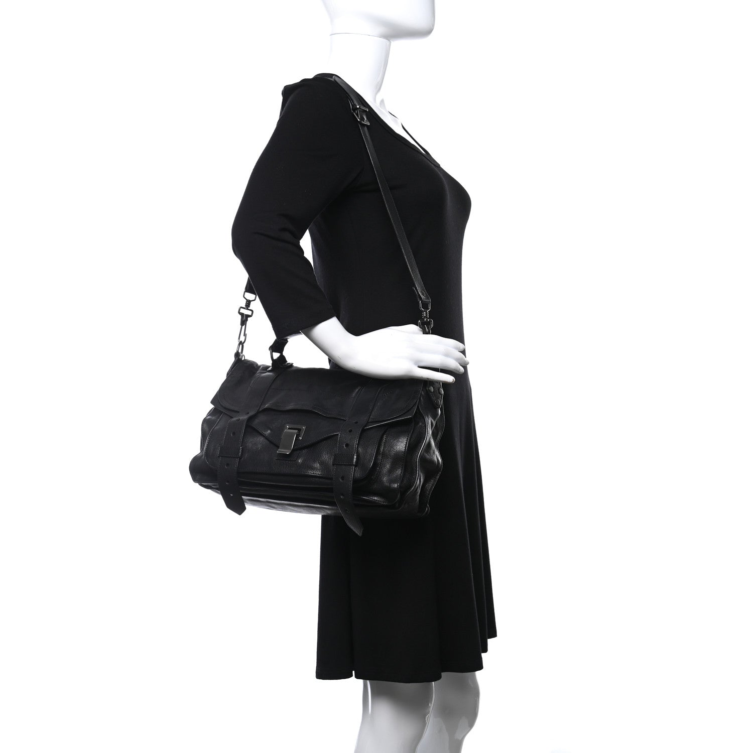 Proenza Schouler Lambskin Medium PS1 Satchel Black 2 of 8