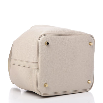 Hermes Taurillon Clemence Picotin Lock 22 MM Beton 4 of 10