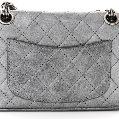 Chanel Metallic Calfskin Quilted Lucky Charms 2.55 Reissue 224 Flap Dark Silver 13 of 14