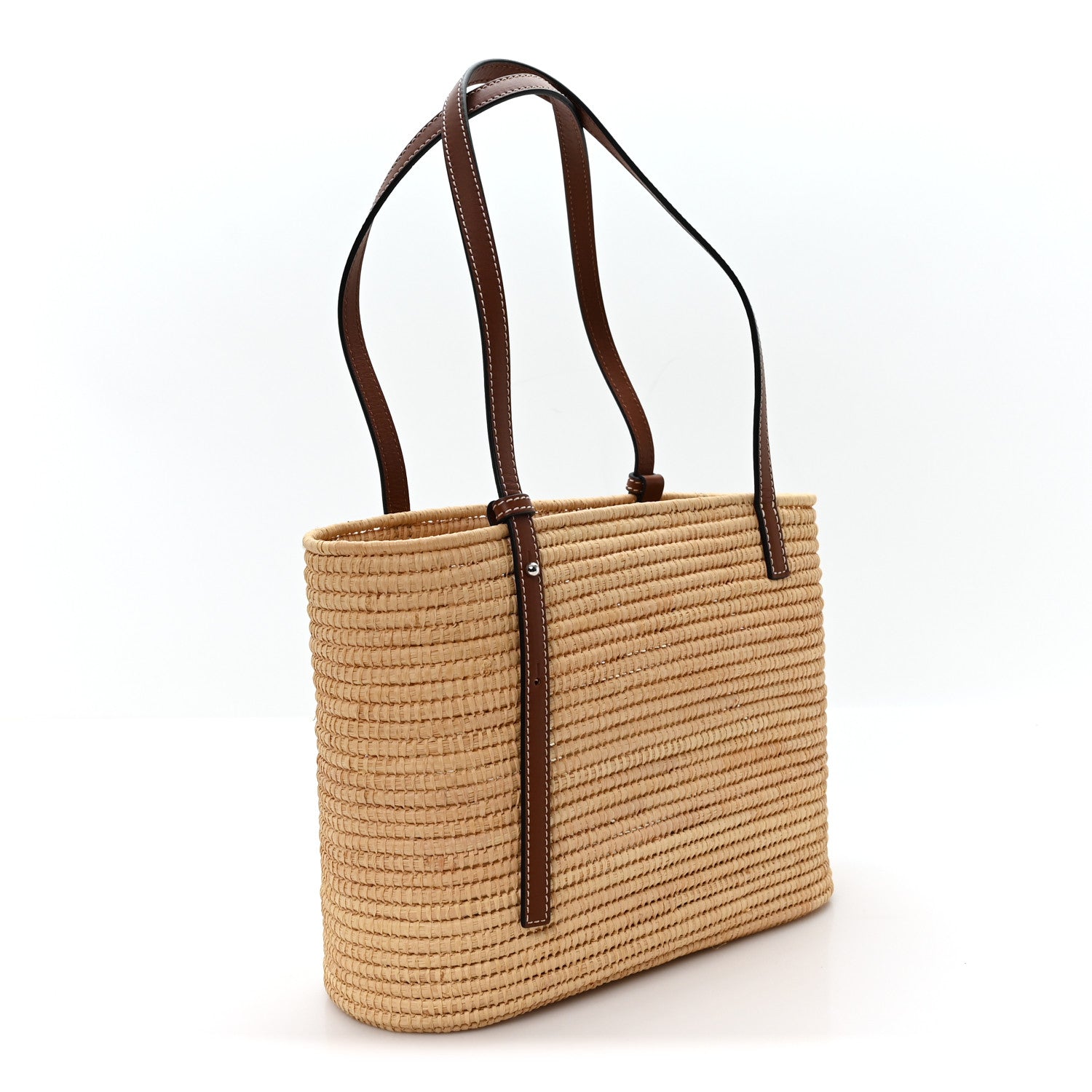 Loewe Raffia Small Square Basket Tote Bag Natural Tan 3 of 9