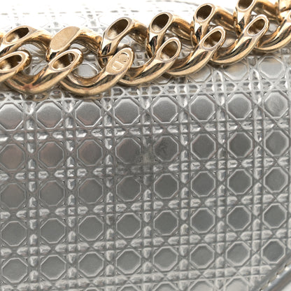 Christian Dior Metallic Patent Micro-Cannage Small Diorama Flap Bag Silver 13 of 14