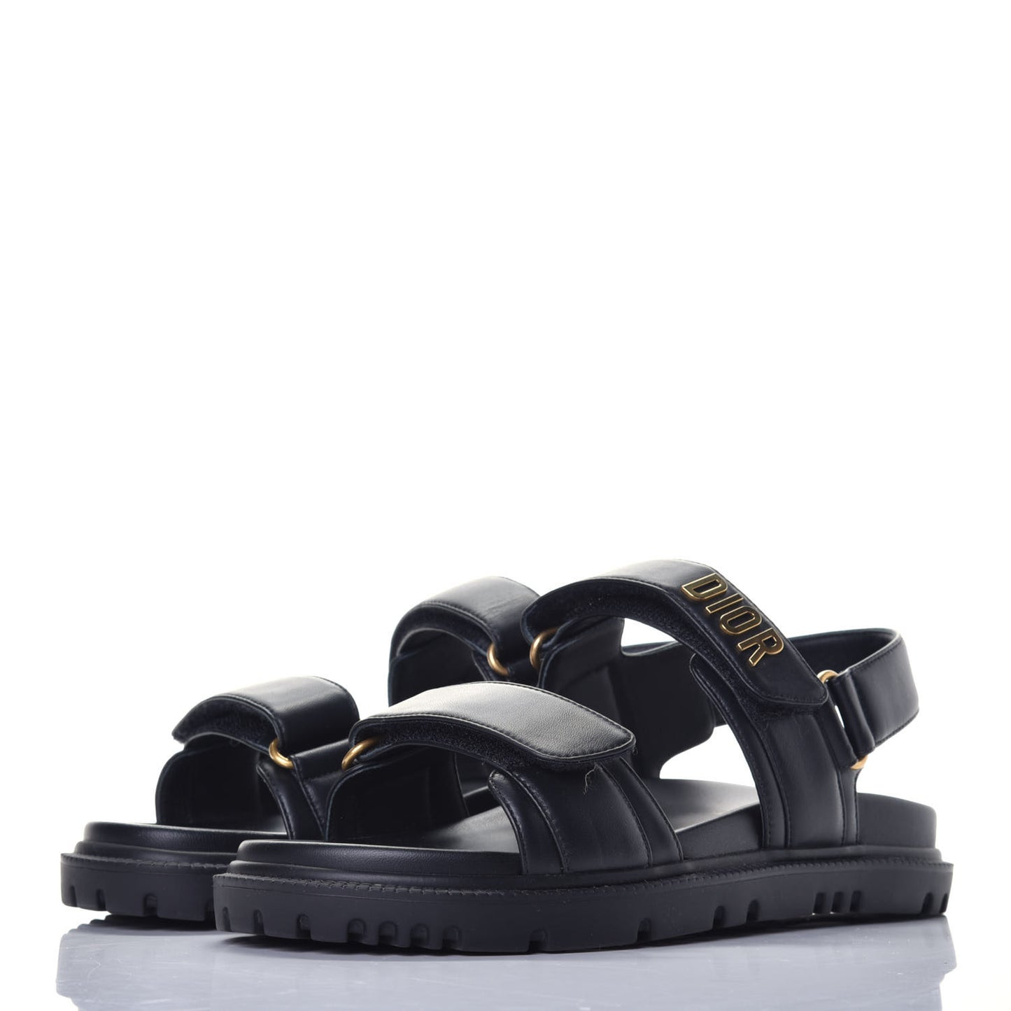 Lambskin Dioract 10mm Sandals 37.5 Black