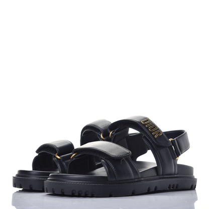 Christian Dior Lambskin Dioract 10mm Sandals 37.5 Black 3 of 8