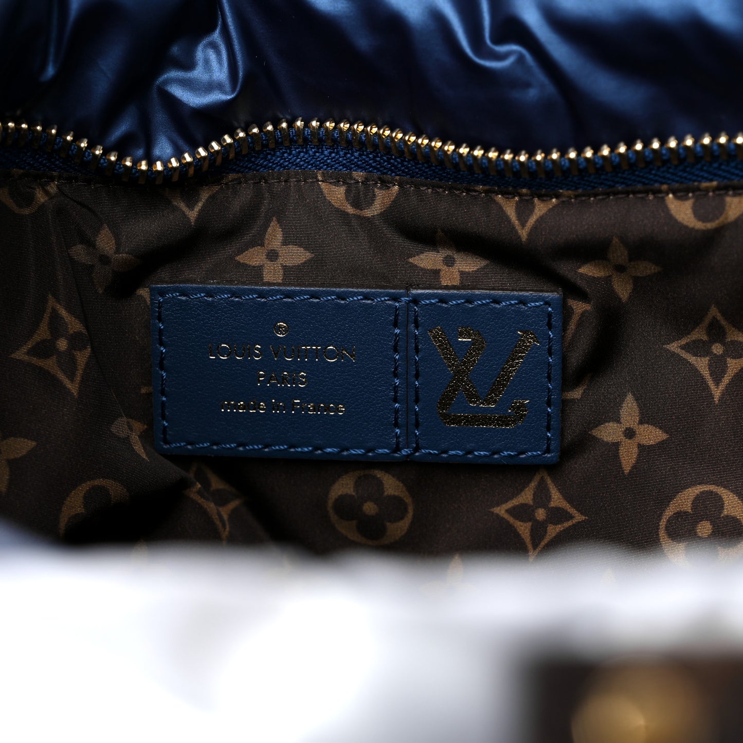 Econyl Monogram Pillow Maxi Multi Pochette Accessories Navy Silver