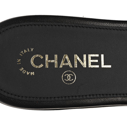 Chanel Lambskin Quilted Turnlock Flat Mules 40.5 Black 9 of 10