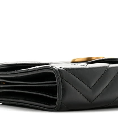 Gucci Calfskin Matelasse GG Marmont Chain Wallet Black 9 of 15