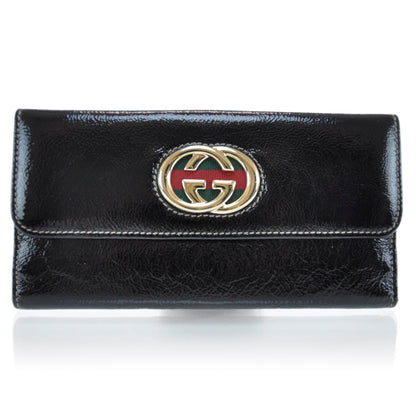 Gucci Patent Britt Continental Wallet Black 1 of 11