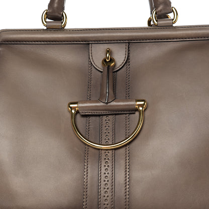 Gucci Calfskin Duilio Brogue Top Handle Bag Grey 17 of 17