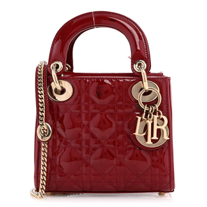 Christian Dior Patent Cannage Mini Lady Dior Red 1 of 13