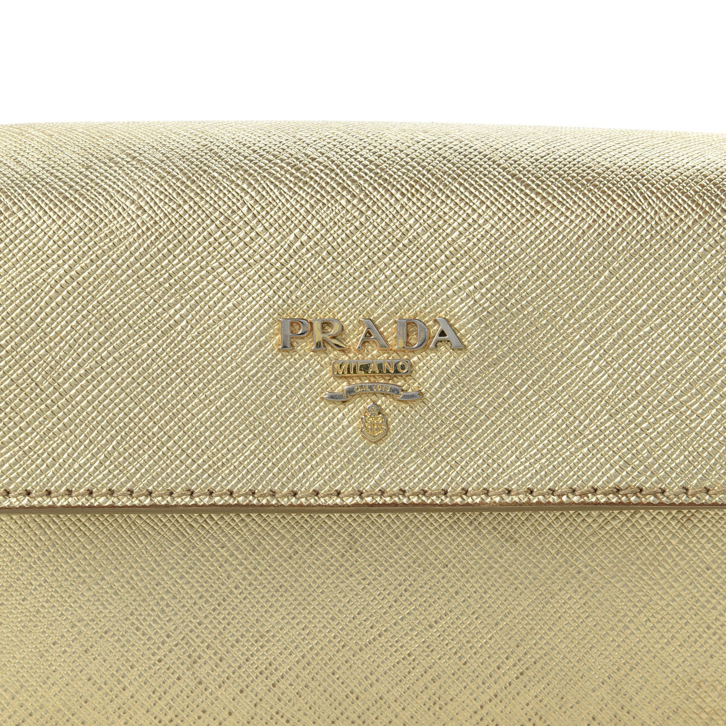 Saffiano Box Clutch Platino
