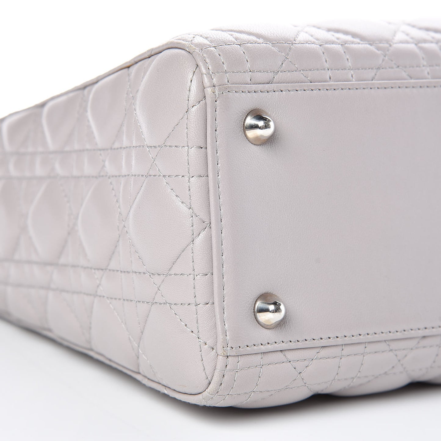 Lambskin Cannage Large Lady Dior Light Grey