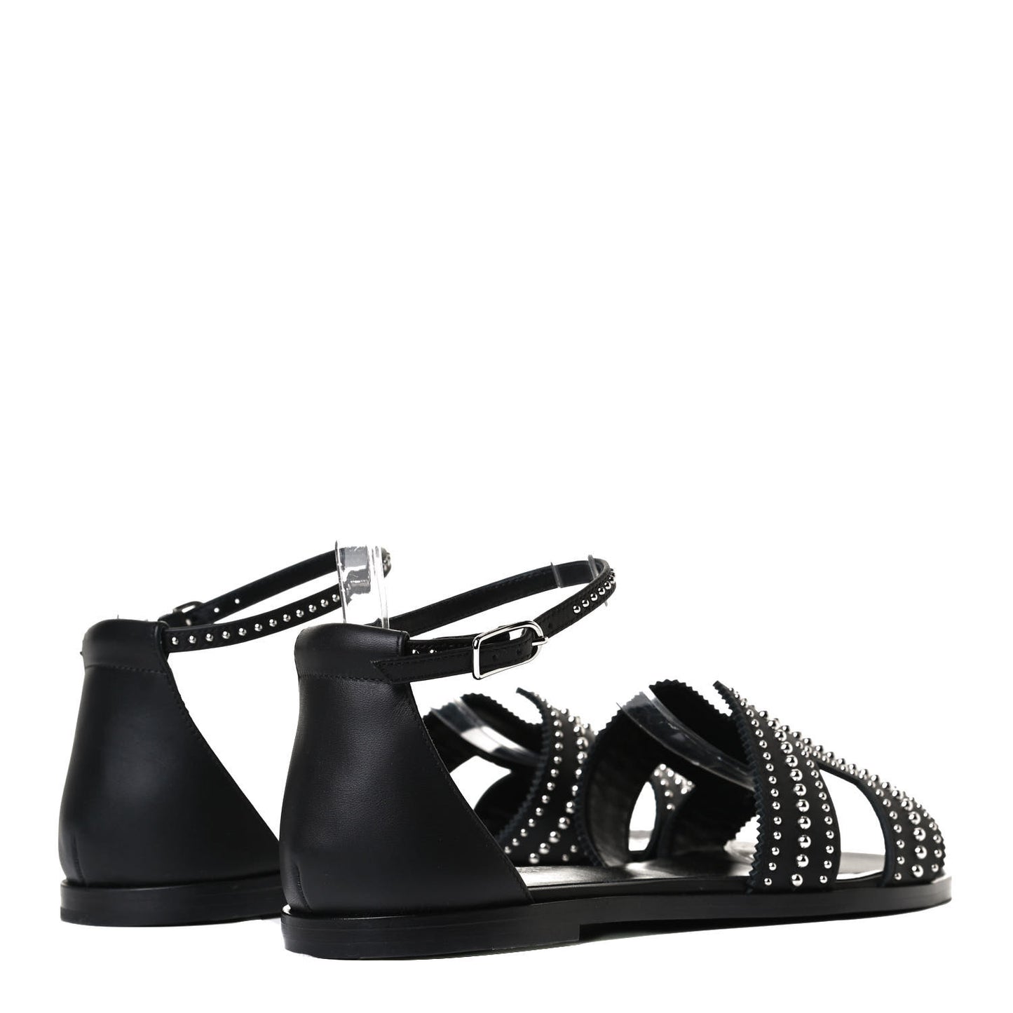 Calfskin Studded Santorini Sandals 38.5 Black