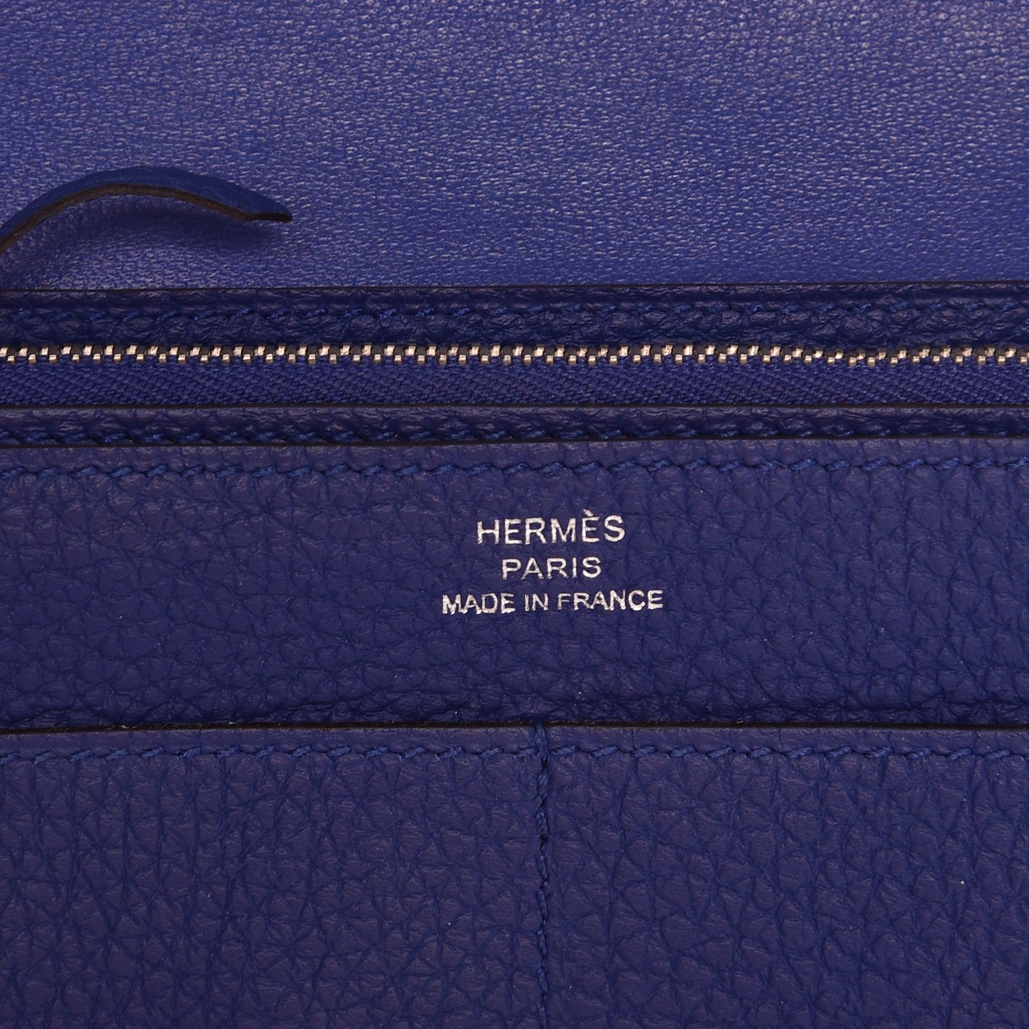 Hermes Togo Dogon Duo Wallet Bleu Electrique 5 of 13