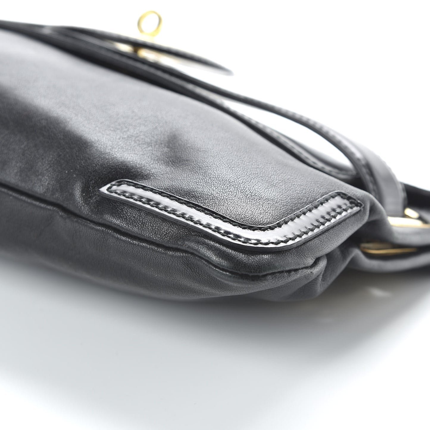 Calfskin Lune Clutch Black