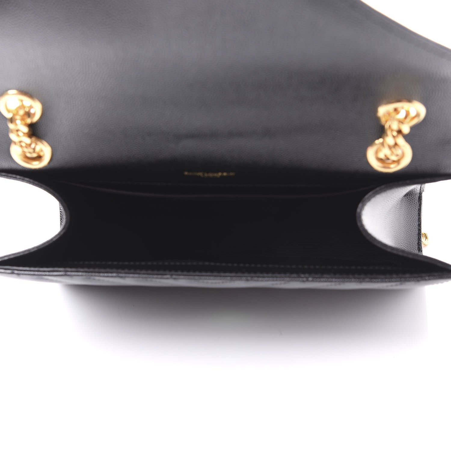 Saint Laurent Grain De Poudre Matelasse Chevron Medium Monogram Satchel Black 4 of 8