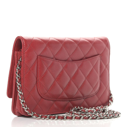 Chanel Caviar Quilted Wallet On Chain WOC Red 2 of 6