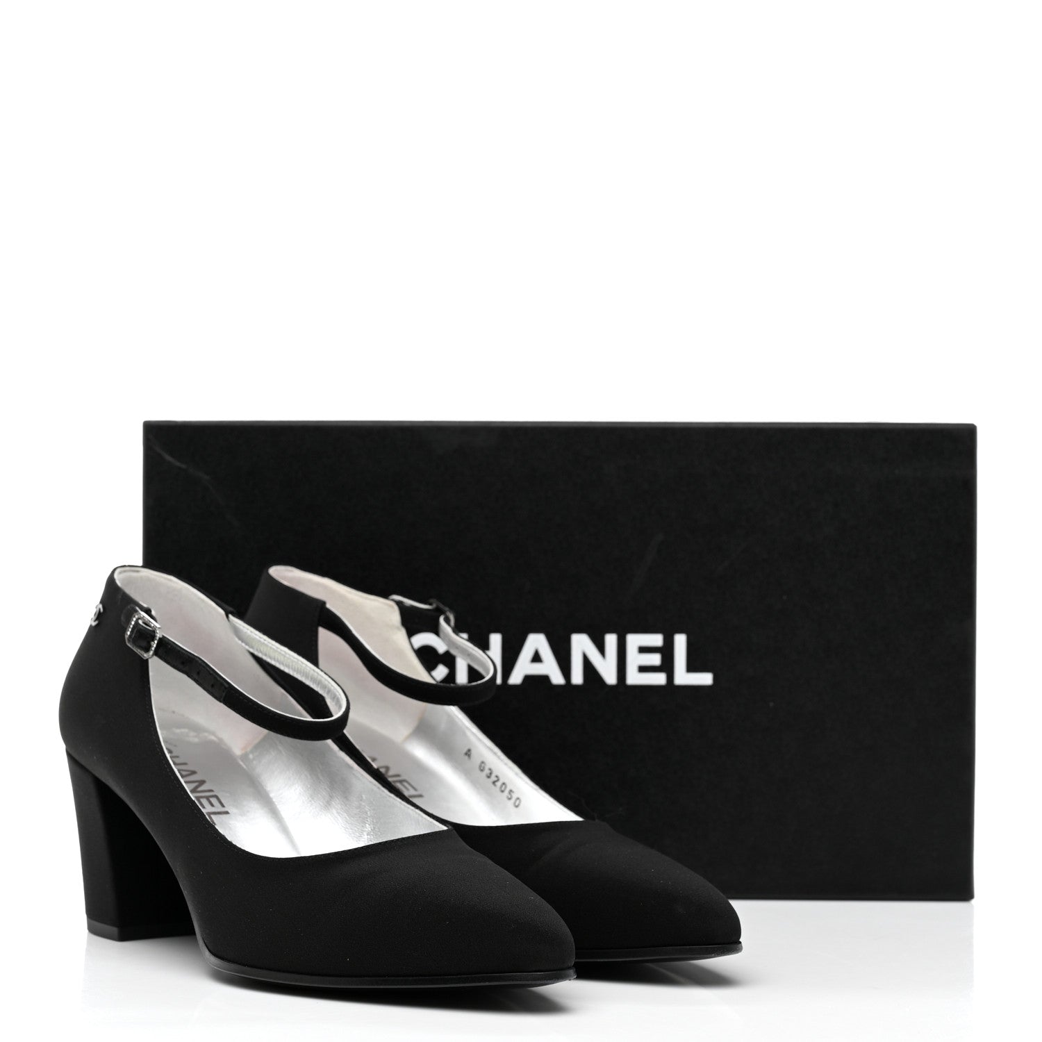 Chanel Crepe Satin Mary Jane Pumps 38 Black 11 of 11