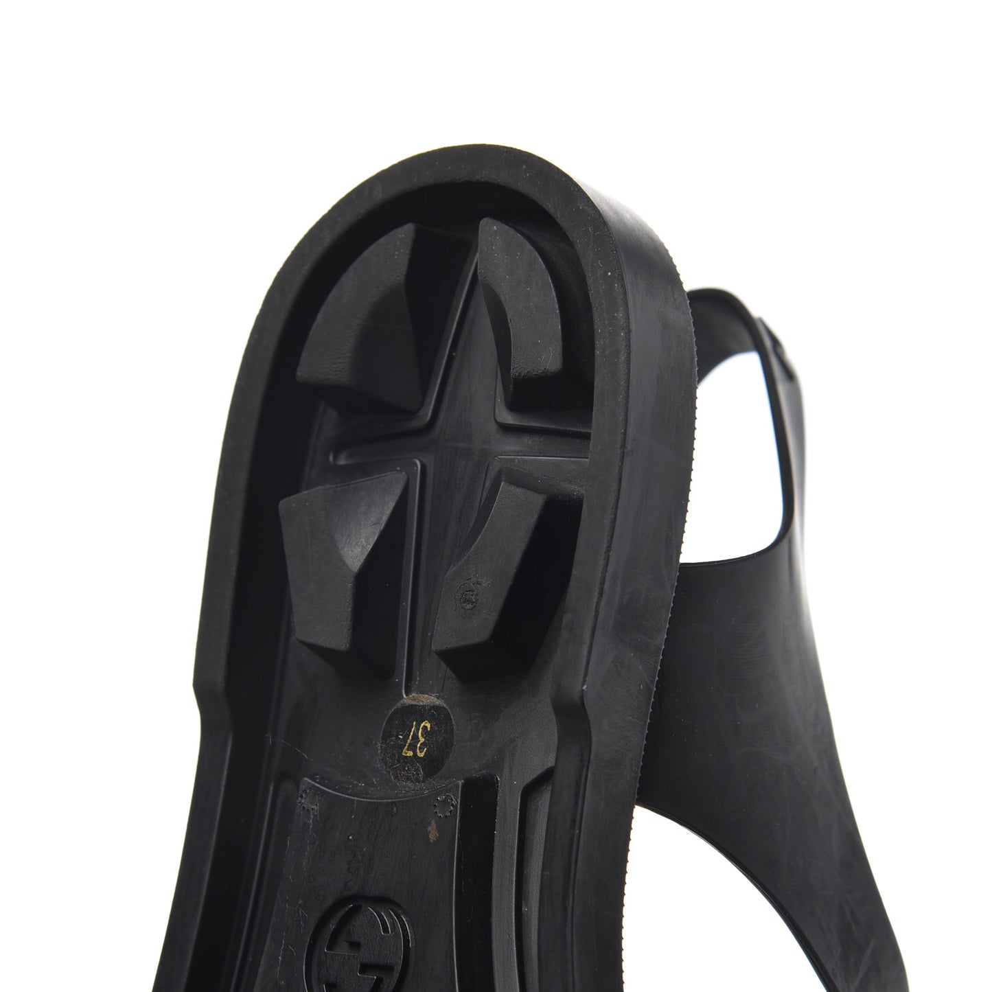 Rubber Crystal Womens Buckle Strap Sandals 37 Black