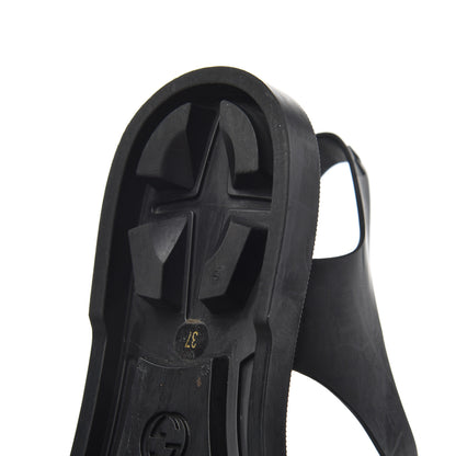 Gucci Rubber Crystal Womens Buckle Strap Sandals 37 Black 14 of 14