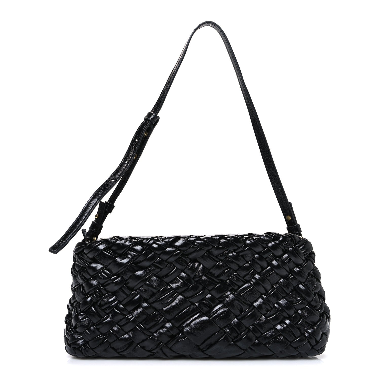 Bottega Veneta Calfskin Intrecciato Kalimero Cha-Cha Clutch Black 1 of 9